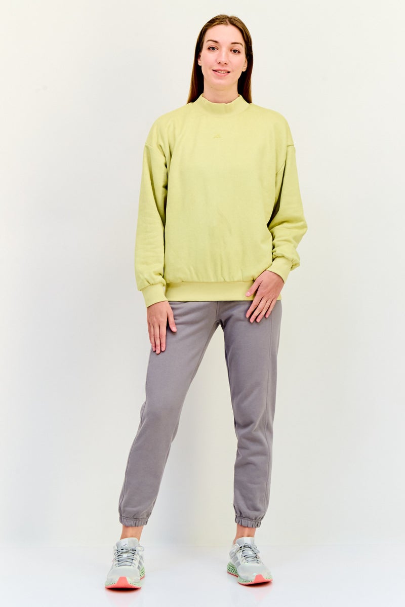 Adidas Women Sportswear Fit Long Sleeve Outdoor Sweatshirt, Yellow - Image 2